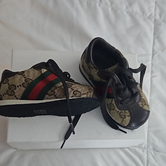 Gucci Kids Sneakers Brown and Beige - Picture 2 of 4